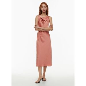 NWT Aritzia Wilfred New Goddess Satin Dress, Earthen Red, Size 2XS